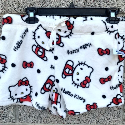 Pantalones Cortos Sanrio Hello Kitty Difusos Con Bolsillos TOTALMENTE NUEVOS CON ETIQUETA TALLA M JUNIORS Foto 1 de 4