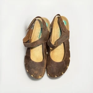 Bionatura Shoes Womens 8 Mary Jane Clog Sandals Brown Leather Slingback Boho 39 - Picture 1 of 7