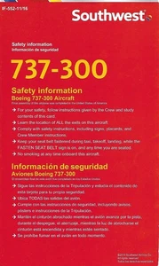 Safety Card - Southwest - B737 300 - 2016 (S4881) - Bild 1 von 1