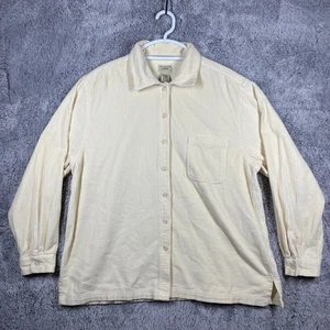 L.L.Bean Damen Cord Button Down Shirt Oberteil XL Creme Langarm - Bild 1 von 8