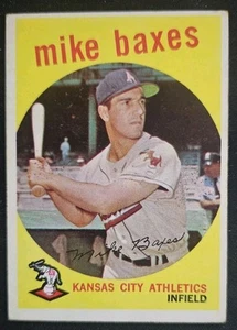 1959 Topps #381 Mike Baxes Kansas City Athletics - Picture 1 of 2