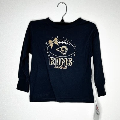 New NFL Los Angeles Rams Navy Blue Girls Size 4T Long Sleeve T-Shirt NWT - Image 1 of 4