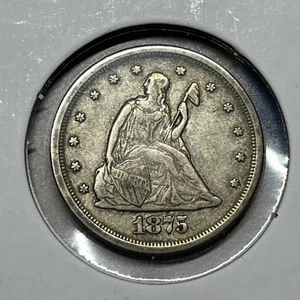 1875 S Silver Twenty Cent Piece 20C Type Coin - Picture 1 of 4