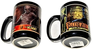Universal Studios Frankenstein Poster Tasse & Die Mumie Tasse 16oz HINWEISE LESEN Schaden - Bild 1 von 18