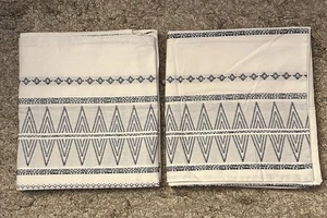 Set Of 2 Threshold White/Black 100% Cotton Geometric King Pillowcases 20” x 36” - Picture 1 of 6