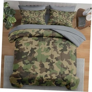 Comforter Set Size, Military 7 Pcs Bedding for Kids Queen Hunting Camouflage - Picture 1 of 7