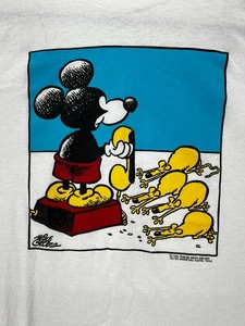 Vintage 1986 Walt Disney Mickey Mouse T Shirt Adult Medium White Single Stich - Picture 1 of 17