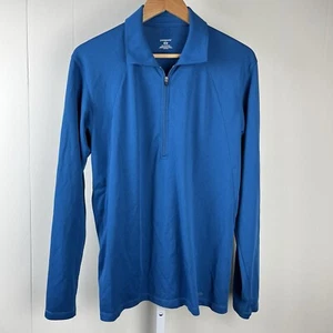 Patagonia Half Zip Pullover Shirt Mens Medium Blue Performance Long Sleeve - Picture 1 of 6
