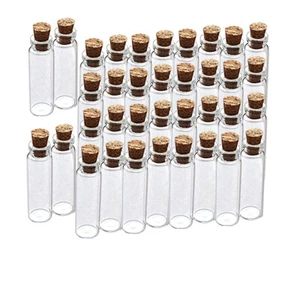 Venta al por mayor pequeños viales de vidrio con tapas de corcho botellas pequeñas botellas vacías - Imagen 1 de 1