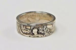 Münzring HANDGEFERTIGT aus Silver Walking Liberty halber Dollar 1934-47 in Größe 6-15 - Bild 1 von 6