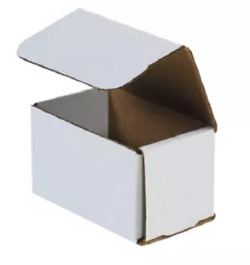 Pack of 10 Strong Corrugated Mailer 5x3x3 White Small Folding Mailing Box Light - Picture 1 of 3