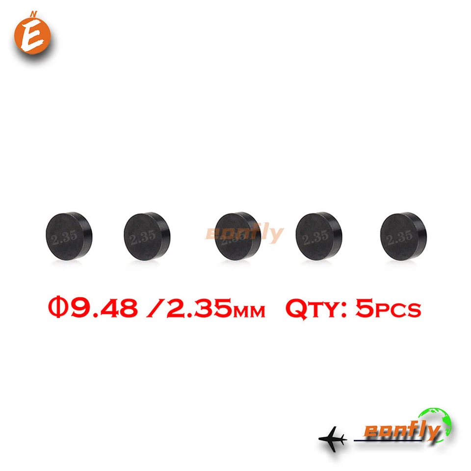 Cuña de válvula de 9,48 mm de diámetro 5 piezas 2,35 mm para Kawasaki KLX450R 2008-2020 2021 2022 Foto 1 de 1