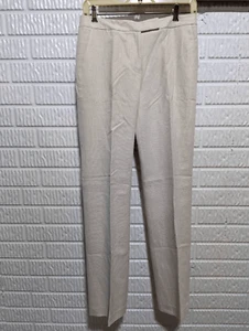 Calvin Klein Women's Cream Linen Lined Trousers Casual Pants Size 2 NWT - Picture 1 of 8