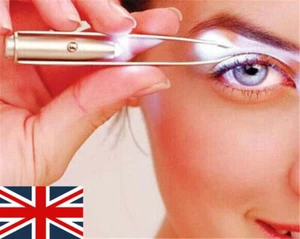 UK Portable Tweezer With LED Light Hair Removal Eyebrow Beauty Make Up Tool - Picture 1 of 12