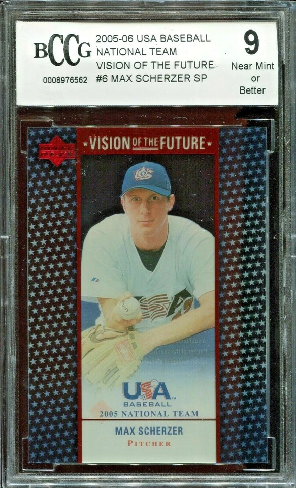 MAX SCHERZER 2005 Upper Deck USA Vision Acetate SP short print rookie BCCG 9 - Image 1 of 1
