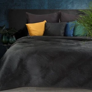 Tagesdecke Bettüberwurf Decke Überwurf RIA5 170X210 CM schwarz - Bild 1 von 6