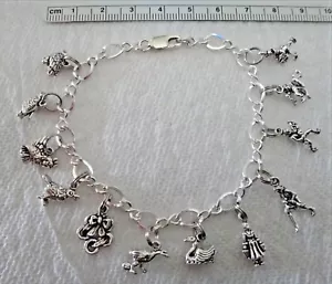 7" TODOS LOS 12 Días de Navidad Dijes de Plata Esterlina en Figura 8 Dijes Pulsera! - Imagen 1 de 5