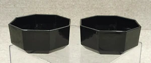 Arcoroc Black Glass Octagon Bowls France Vintage Set of 2 - Picture 1 of 10