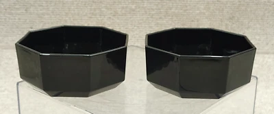 Arcoroc  Black Glass Octagon Bowls France Vintage Set of 2 - Image 1 of 4
