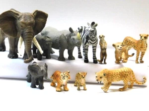 Schleich 11 animales zoológico parque de animales elefante cebra rinoceronte tigre animal conjunto n.º 18 - Imagen 1 de 9