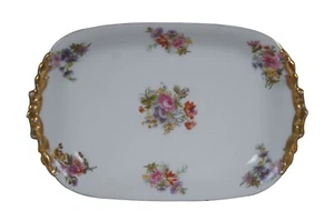 Antique JP Jean Pouyat Limoges France Porcelain Floral Dish Vanity Tray 12" - Picture 1 of 11
