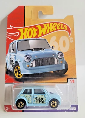 Morris Mini Light Blue Peace Love 2019 Throwback The '60s Hot Wheels Peace Love Foto 1 de 3
