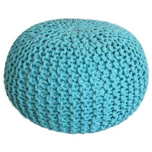 Knitted Ottoman Pouf Floor Cushion Ø 55cm - Picture 1 of 156