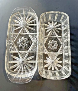 Anchor Hocking Prescut Clear Star Butter Dish W/Lid Vintage A01515 - Picture 1 of 4
