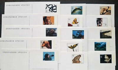 1996 US Scott UX264-UX278 Endangered Species Full Set 15 x20¢ post cards MNH - Image 1 of 4
