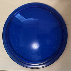 Lente de luz de señal de tren antigua azul cobalto de 8 3/8" - Imagen 1 de 5