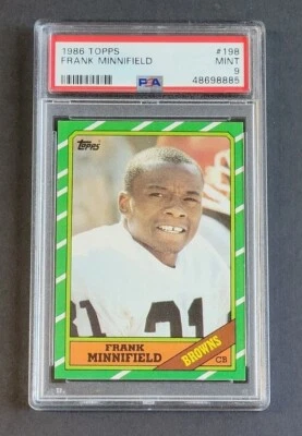 Frank Minnifield 1986 Topps #198 RC PSA 9 MINT Rookie Browns Rare Low Pop - Image 1 of 4