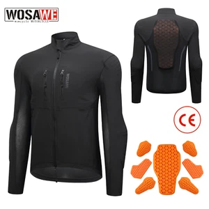 WOSAWE Männer Schwarz Mesh Jacke mit CE abnehmbarer Rüstung Motorradjacke S-3XL - Picture 1 of 13