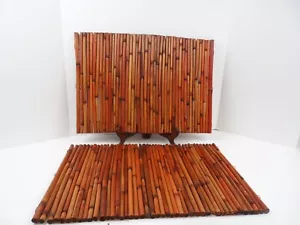 Paar Bambus Tischsets Tischset Rattan stabil dick satt braun 20 x 14 - Bild 1 von 4