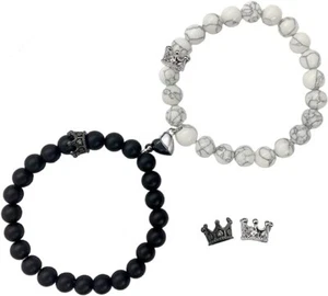 Ymeeaa Couples Bracelets King&Queen Crown His and Her Bracelets Heart Matching B - Picture 1 of 4