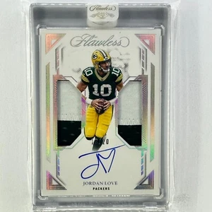 2023 Flawless NFL Jordan Love Dual Patch Auto /20 On Card Encased SSP Green Bay - Picture 1 of 3