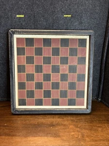 Country Primitive Distressed Wooden Checkerboard Game board Hanging Red Black - Picture 1 of 5