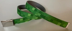 Minecraft Creeper Belt & Buckle one size fits all gamer green the player mobs  - Picture 1 of 4