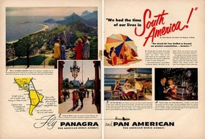 1951 Pan American PRINT AD Panagra Airlines to RIO Casa Rosada South America - Bild 1 von 1