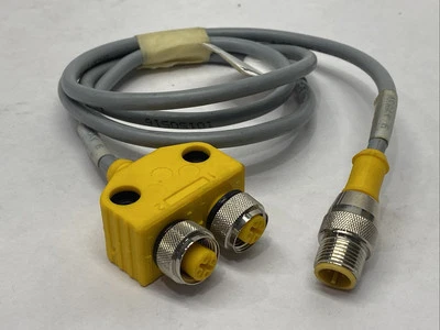 Turck VB2-RS 4.4T-1/2FKM 4.4/S651 Two Branch Daisy Chain Cordset M12 U0163-36 - Image 1 of 4