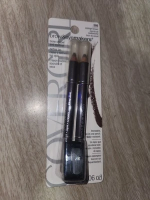 CoverGirl Easy Breezy Brow Fill + Define Pencils 505 Rich Brown + Sharpener  NIB - Image 1 of 2
