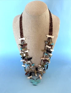 Vintage 5 Strang Zuni Fetisch Halskette - Original 295,00 $ - Bild 1 von 17