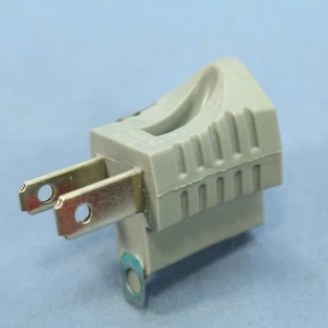 Cooper 419GY Gray Polarized 3-Prong Plug Outlet Cord Adapter Grounding 15A Bulk - Picture 1 of 4