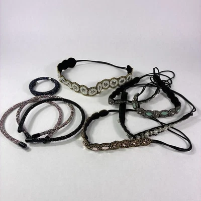Lote de 9 diademas elásticas de cuentas hippie bohemias bohemias de cristal retro para mujer Foto 1 de 4