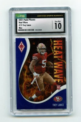 2021 Panini Phoenix - Heat Wave Trey Lance #15 Blue /35 (RC) - Image 1 of 2