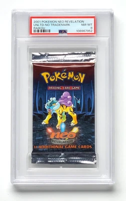 New Sealed Neo Revelation Booster Pack Raikou Art 2001 Pokémon PSA 8 NM/Mint - Image 1 of 2