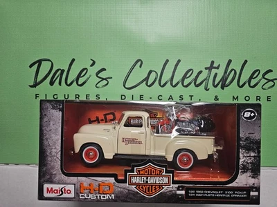 Maisto H-D Custom 1950 Chevrolet 3100 Pick-up & 2001 FLSTS Heritage Springer - Imagem 1 de 3