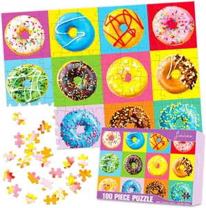 fishwisdom 100 Piece Donuts Jigsaw Puzzle for Kids Teens Age 4-8 Gift Family ... - Picture 1 of 14