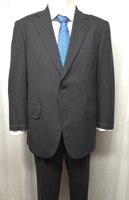 BROOKS Brothers Brooksease 套装 42S 木炭条纹全新带标签美国制造 阅读 — 第 1/4 张图片