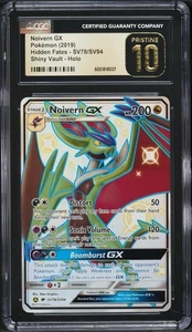 2019 POKEMON SUN & MOON HIDDEN FATES #SV78 FULL ART/NOIVERN GX CGC 10 PRISTINE - Picture 1 of 2