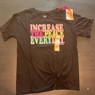 Justice Black L 12/14 T-Shirt NWT Increase the peace everyday - Image 1 of 4